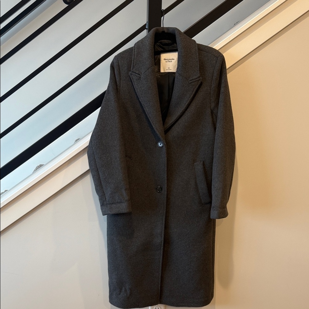 Abercrombie & Fitch Dark Gray Trench Coat